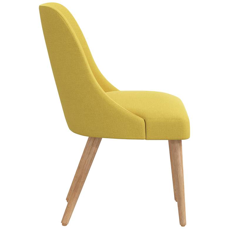 Image 4 Skyline Tara 20" Wide Ochre Yellow Linen Fabric Modern Dining Chair more views