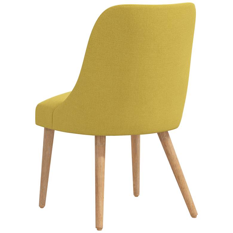 Image 5 Skyline Tara 20" Wide Ochre Yellow Linen Fabric Modern Dining Chair more views