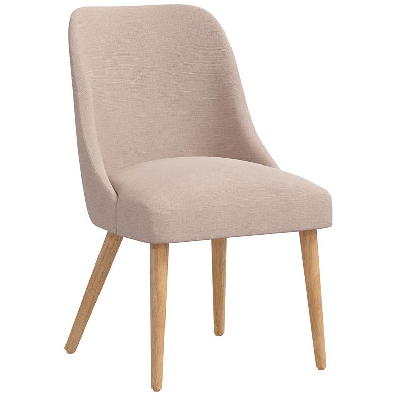 Image 1 Skyline Tara 20" Wide Stone Brown Linen Fabric Modern Dining Chair