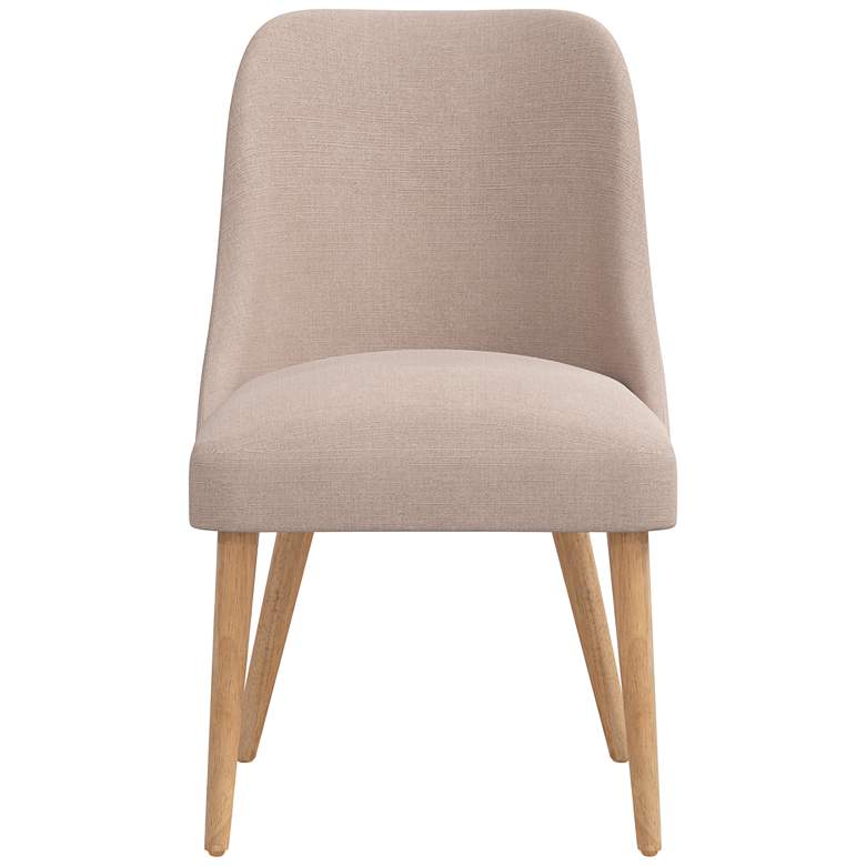 Image 3 Skyline Tara 20" Wide Stone Brown Linen Fabric Modern Dining Chair more views