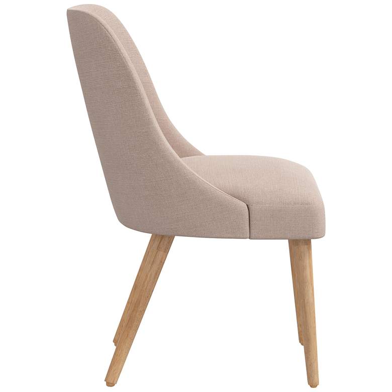Image 4 Skyline Tara 20" Wide Stone Brown Linen Fabric Modern Dining Chair more views