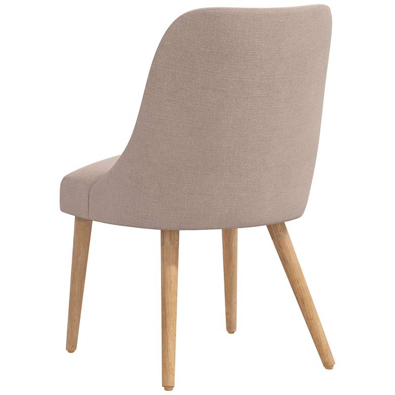 Image 5 Skyline Tara 20" Wide Stone Brown Linen Fabric Modern Dining Chair more views