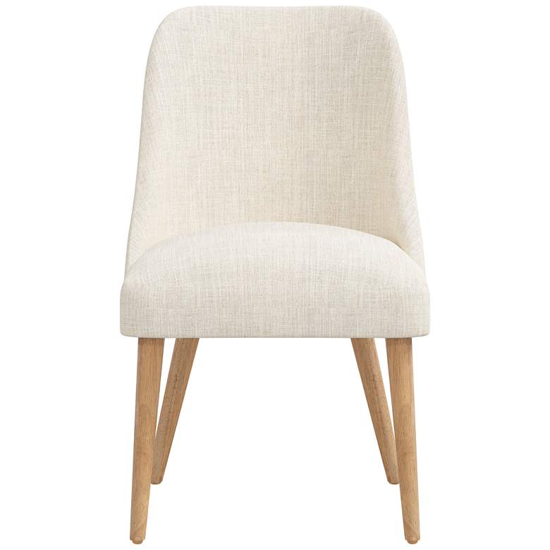 Image 3 Skyline Tara 20" Wide Talc White Linen Fabric Modern Dining Chair more views