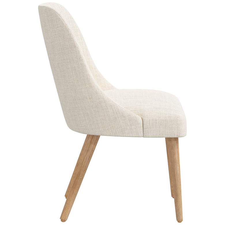 Image 4 Skyline Tara 20" Wide Talc White Linen Fabric Modern Dining Chair more views