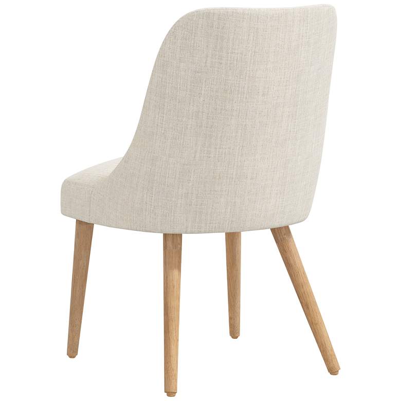 Image 5 Skyline Tara 20" Wide Talc White Linen Fabric Modern Dining Chair more views