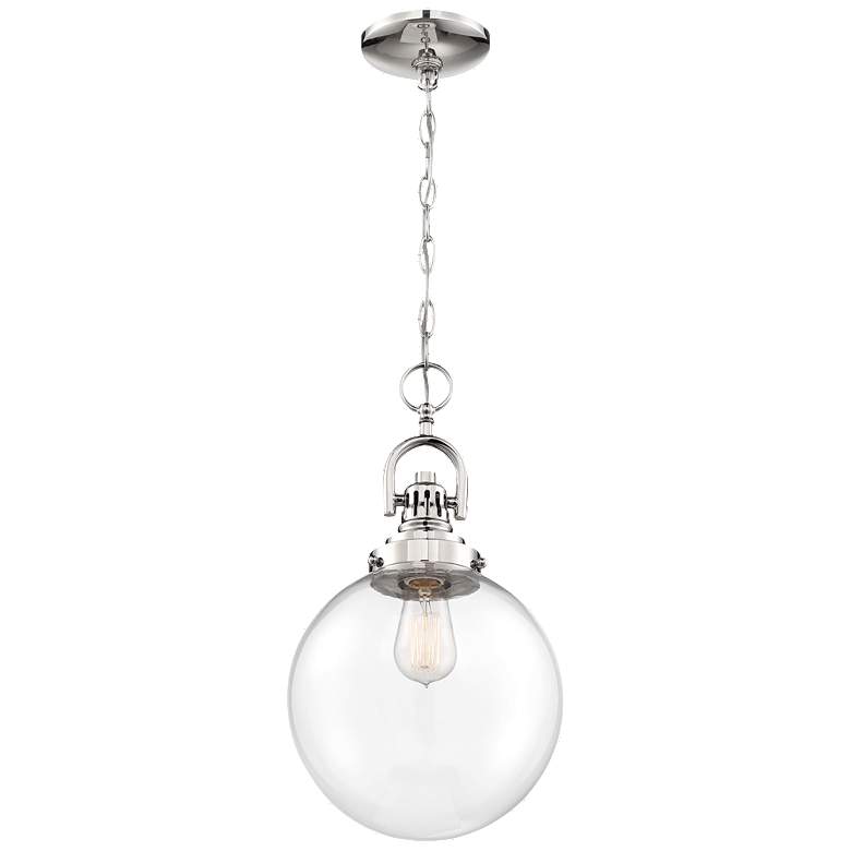 Image 1 Skyloft; 1 Light; Pendant Fixture; Polished Nickel Finish with Clear Glass