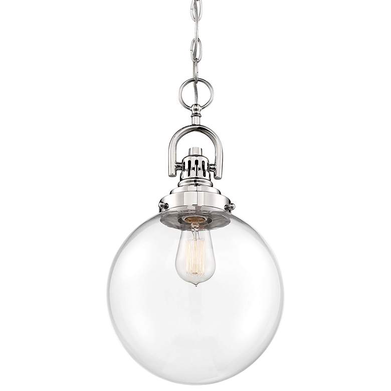 Image 1 Skyloft; 1 Light; Pendant Fixture; Polished Nickel Finish with Clear Glass