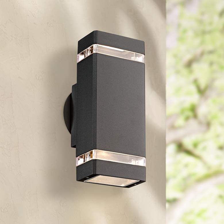 Skyridge 10 1/2&quot; High Graphite Up-Down Outdoor Wall Light