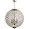 Skyros 30" Wide Chain-Link Orb Silver Leaf Pendant Light