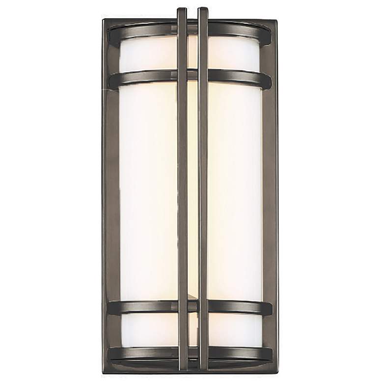 Image 1 Skyscraper 12"H x 6"W 1-Light Outdoor Wall Light in Bronze