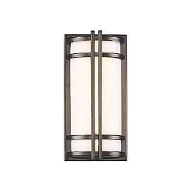 Image1 of Skyscraper 12"H x 6"W 1-Light Outdoor Wall Light in Bronze