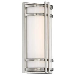 Skyscraper 12&quot;H x 6&quot;W 1-Light Outdoor Wall Light in Stainless Ste