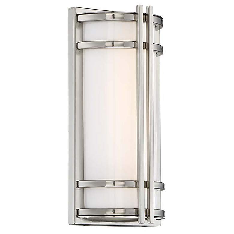 Image 1 Skyscraper 12 inchH x 6 inchW 1-Light Outdoor Wall Light in Stainless Ste