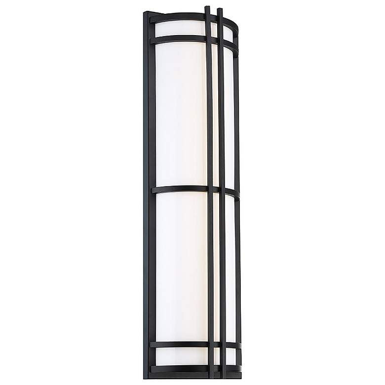 Image 1 Skyscraper 18"H x 7"W 1-Light Outdoor Wall Light in Black