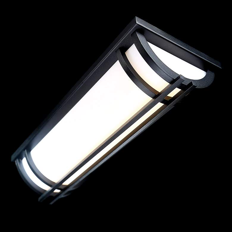 Image 3 Skyscraper 18"H x 7"W 1-Light Outdoor Wall Light in Black more views