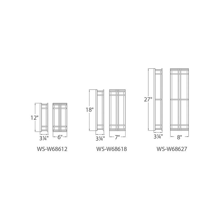 Image 4 Skyscraper 18"H x 7"W 1-Light Outdoor Wall Light in Black more views