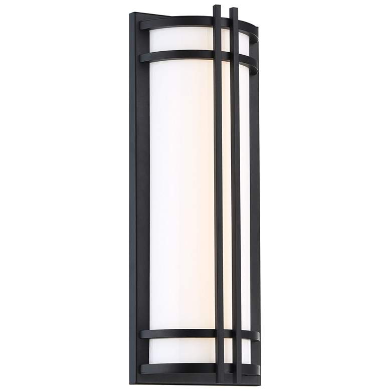 Image 1 Skyscraper 18"H x 7"W 1-Light Outdoor Wall Light in Black