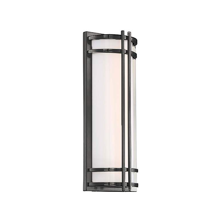 Image 1 Skyscraper 18"H x 7"W 1-Light Outdoor Wall Light in Bronze