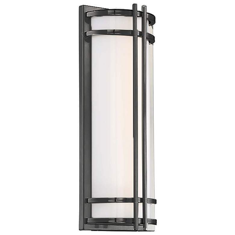Image 1 Skyscraper 18"H x 7"W 1-Light Outdoor Wall Light in Bronze