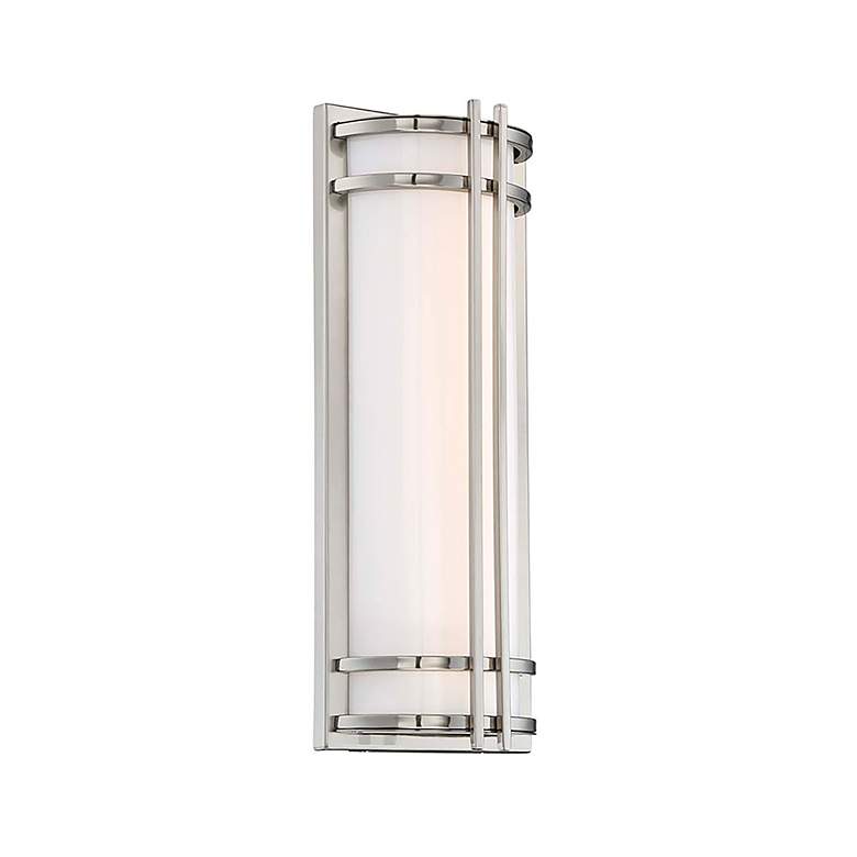 Image 2 Skyscraper 18"H x 7"W 1-Light Outdoor Wall Light in Stainless Ste