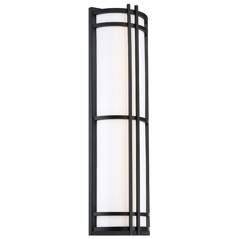 Image 1 Skyscraper 27"H x 8"W 1-Light Outdoor Wall Light in Black