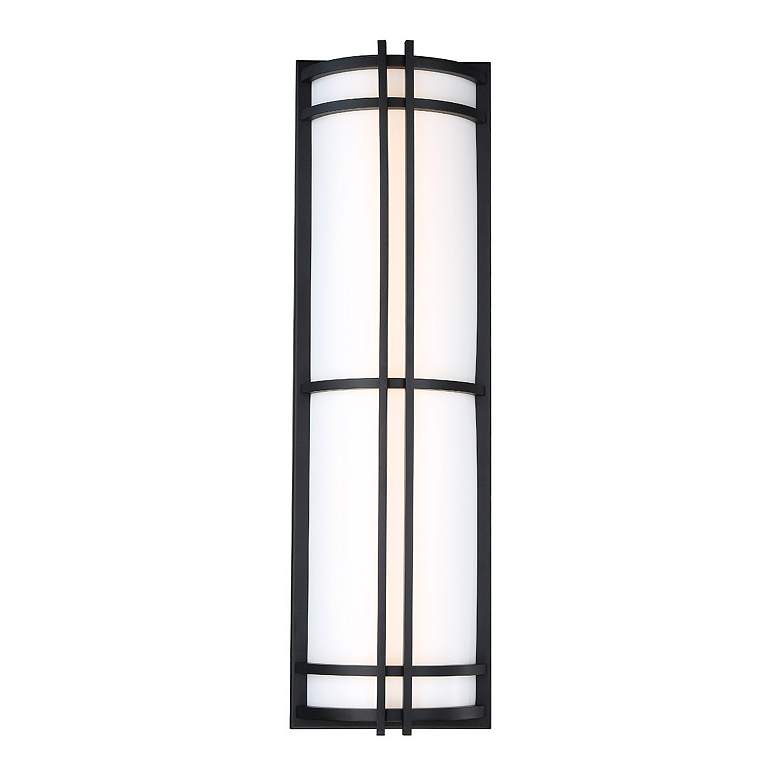 Image 2 Skyscraper 27"H x 8"W 1-Light Outdoor Wall Light in Black more views