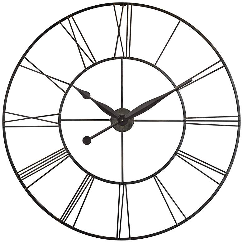 Image 1 Skyscraper 45 inch Round Extra Large Black Wall Clock