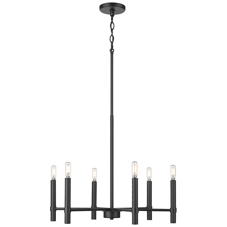 Image 2 Skyva 24.25" Wide 6-Light Chandelier in Matte Black more views