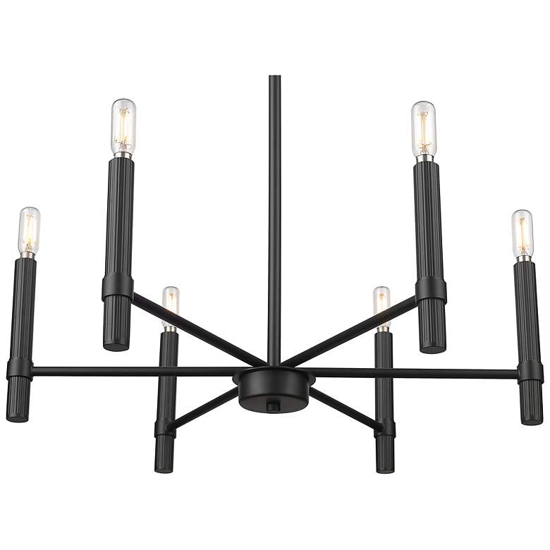 Image 3 Skyva 24.25" Wide 6-Light Chandelier in Matte Black more views