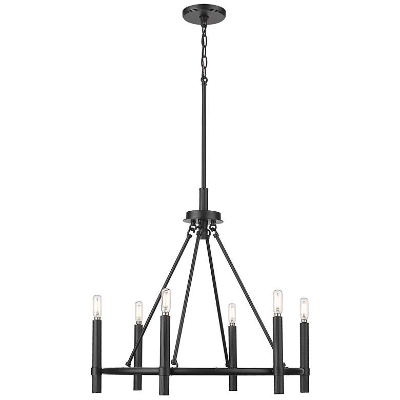 Image 2 Skyva 25" Wide 6-Light Chandelier in Matte Black more views