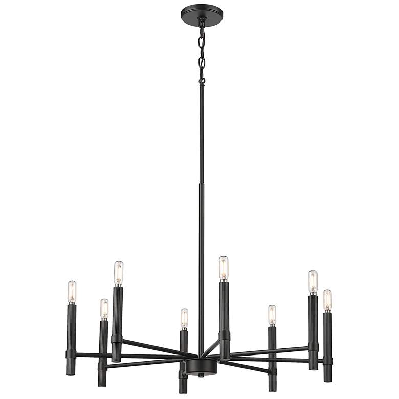 Image 1 Skyva 30.25" Wide 8-Light Chandelier in Matte Black