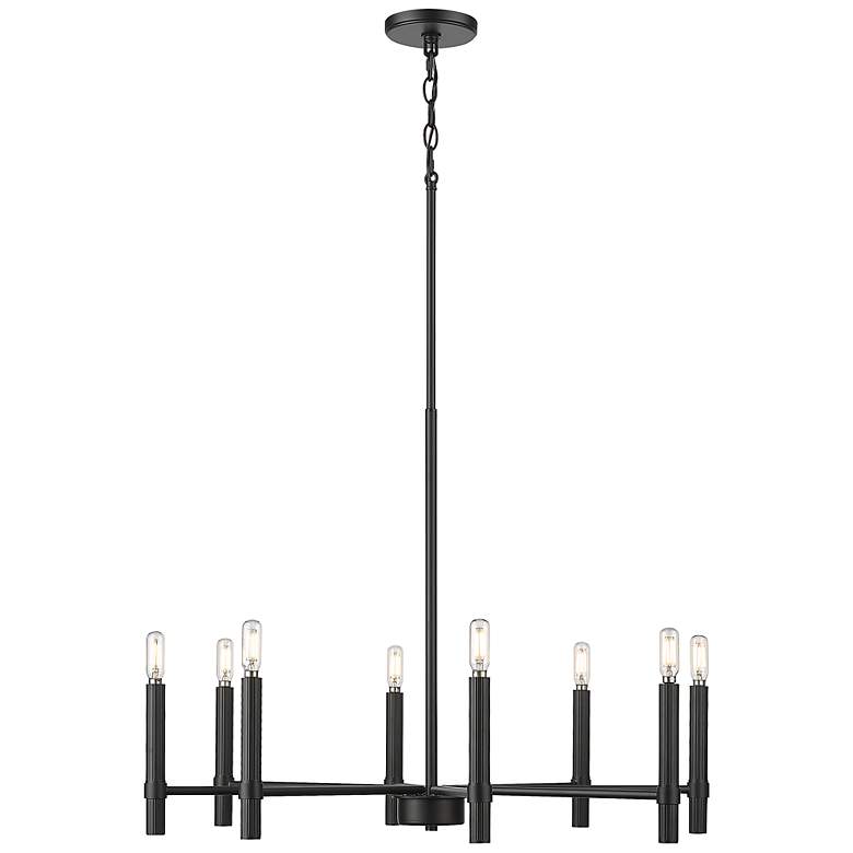 Image 2 Skyva 30.25" Wide 8-Light Chandelier in Matte Black more views