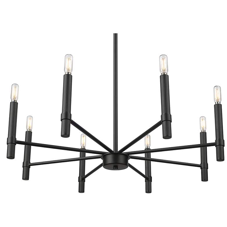 Image 3 Skyva 30.25" Wide 8-Light Chandelier in Matte Black more views
