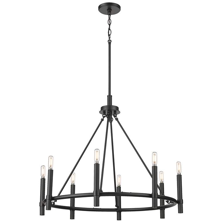 Image 1 Skyva 30" Wide 8-Light Chandelier in Matte Black