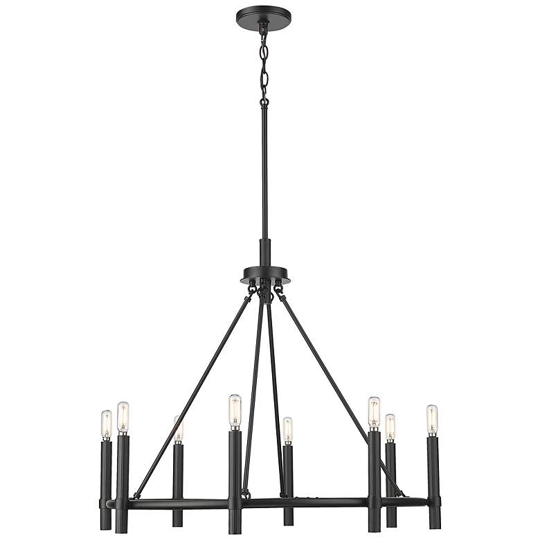 Image 2 Skyva 30" Wide 8-Light Chandelier in Matte Black more views