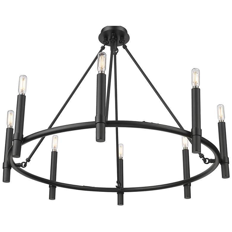 Image 3 Skyva 30" Wide 8-Light Chandelier in Matte Black more views
