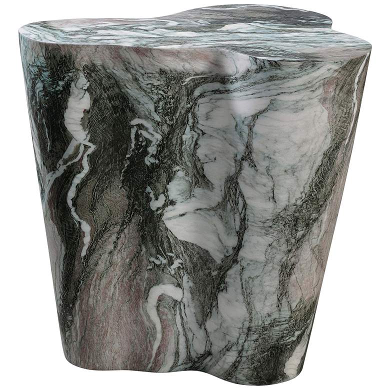 Image 1 Slab 18 inch Wide Gray Blush Faux Marble Side Table