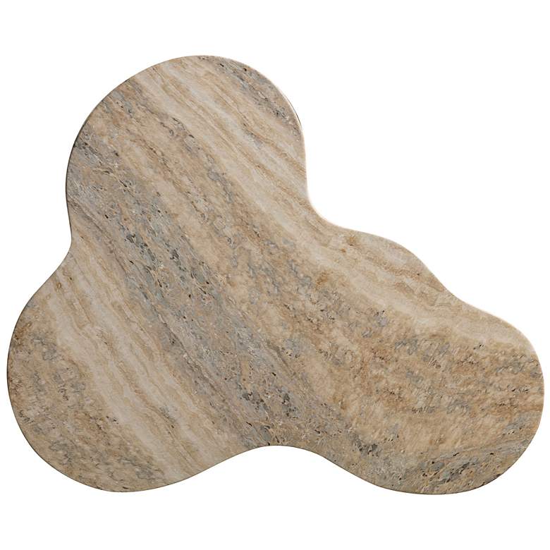 Image 2 Slab 18 inch Wide Natural Travertine Side Table more views