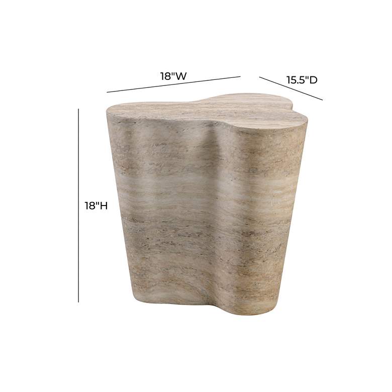 Image 6 Slab 18" Wide Natural Travertine Side Table more views