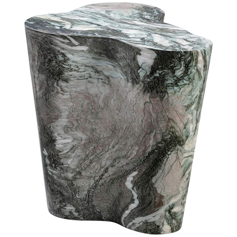 Image 1 Slab 22 inch Wide Gray Blush Faux Marble Side Table