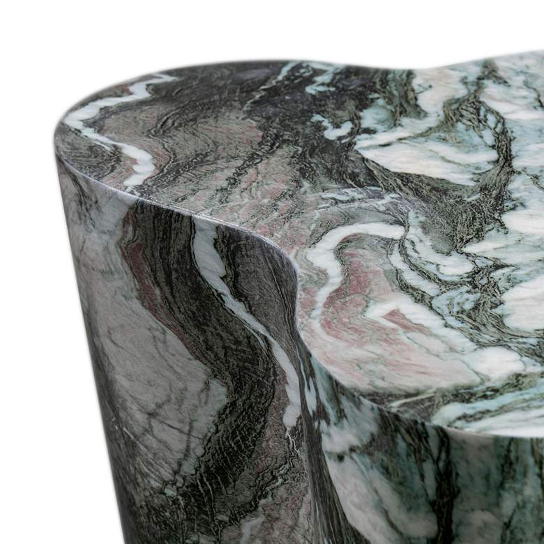 Image 3 Slab 22" Wide Gray Blush Faux Marble Side Table more views
