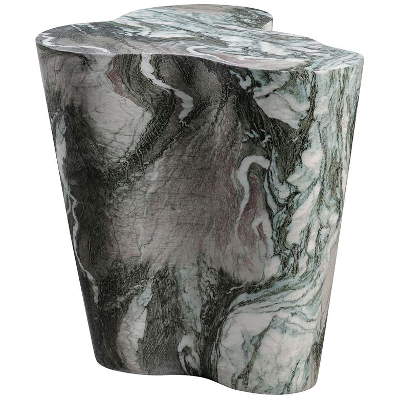 Image 4 Slab 22" Wide Gray Blush Faux Marble Side Table more views