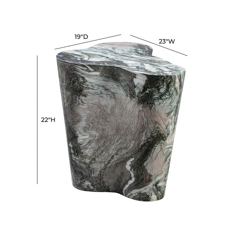 Image 6 Slab 22" Wide Gray Blush Faux Marble Side Table more views