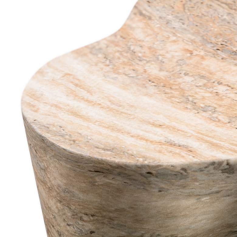 Image 3 Slab 22" Wide Natural Travertine Side Table more views
