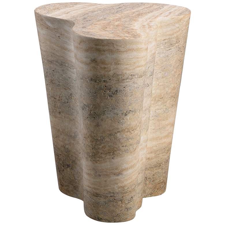 Image 5 Slab 22" Wide Natural Travertine Side Table more views