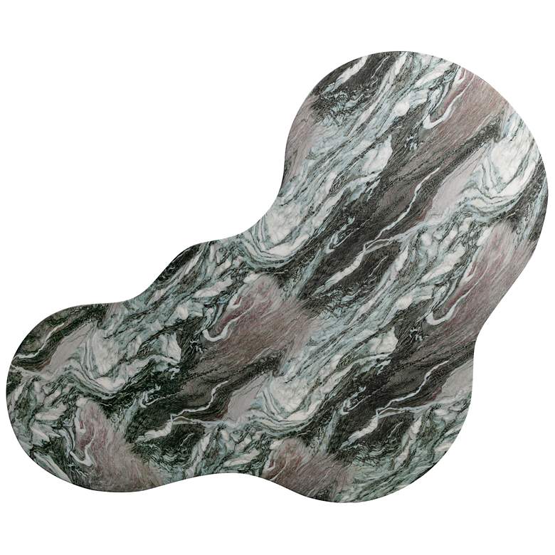 Image 3 Slab 59 1/2 inch Wide Gray Blush Faux Marble Coffee Table more views