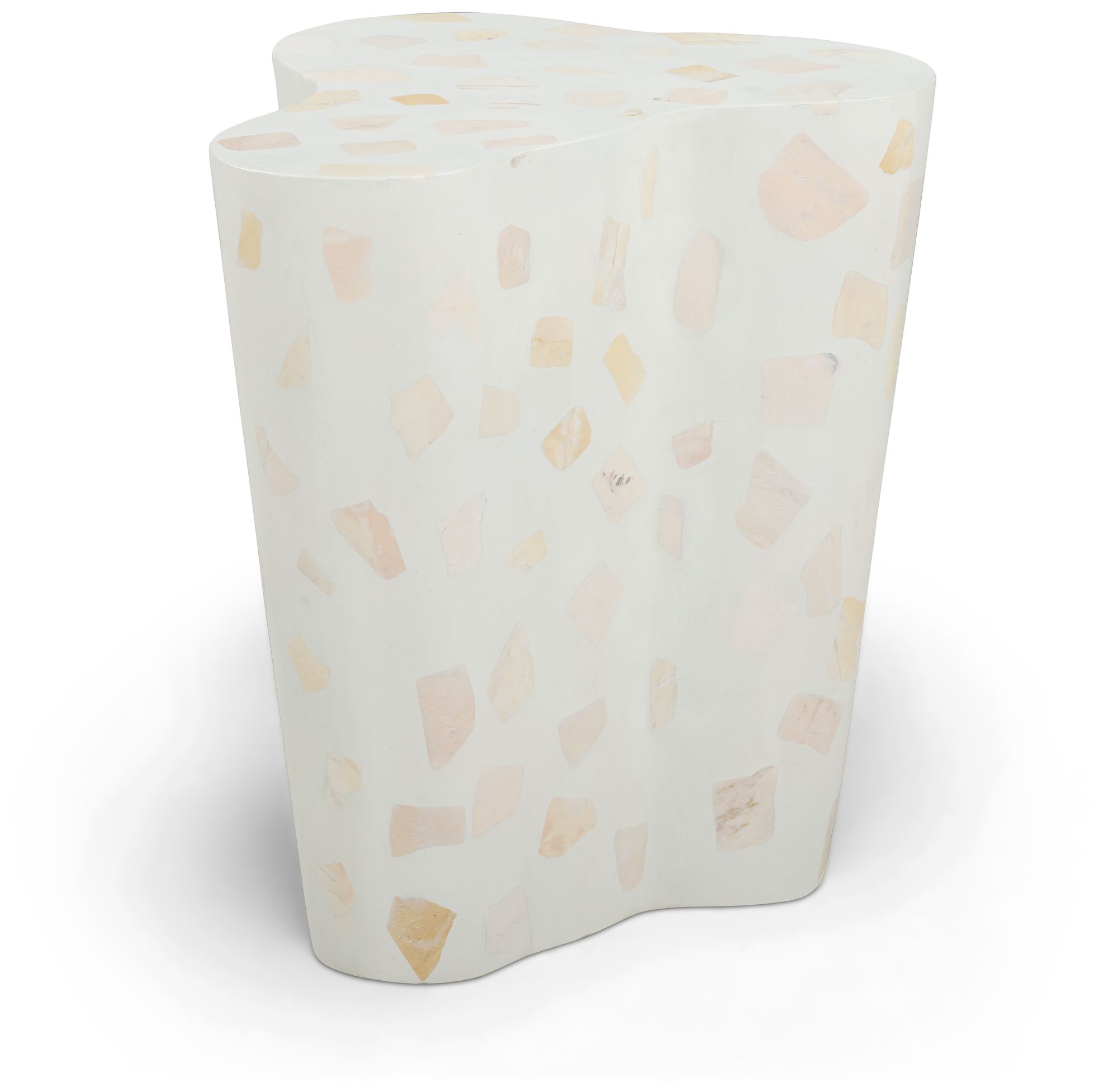 Image 3 Slab Light Green Terrazzo Indoor/Outdoor Side Table more views