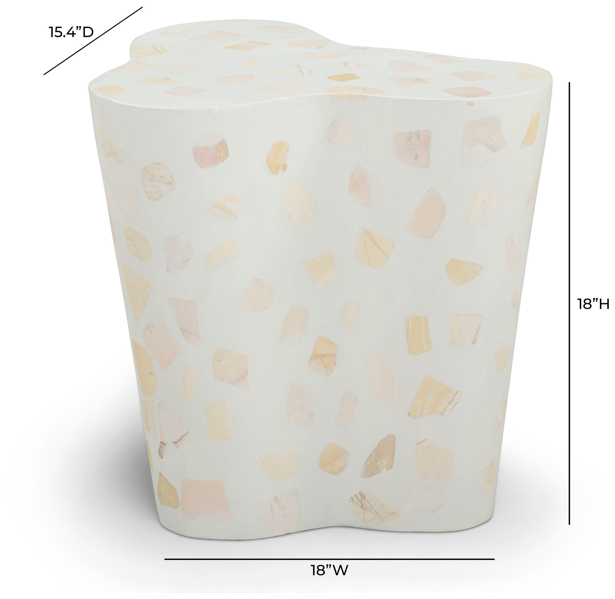 Image 7 Slab Light Green Terrazzo Indoor/Outdoor Side Table more views