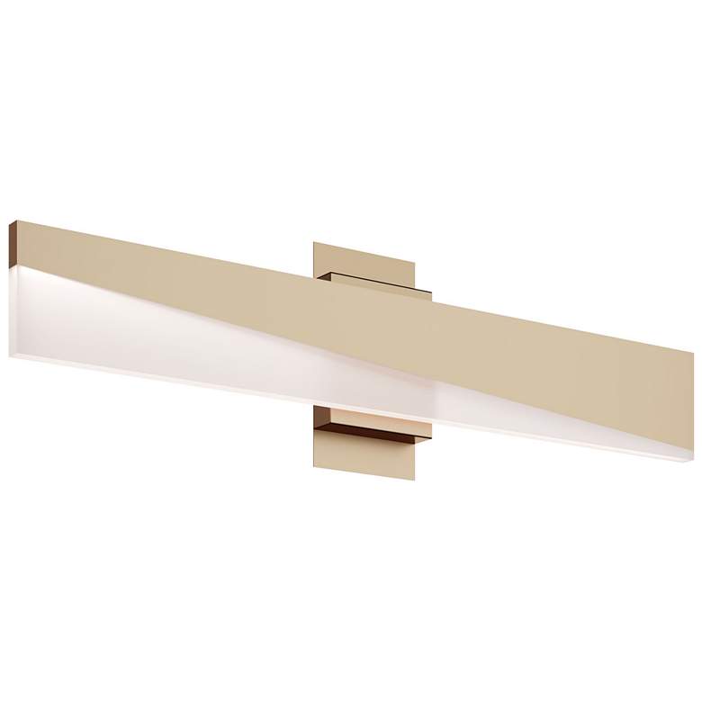 Image 1 Slant 3" Wide Light Antique Brass LED Vanity Light
