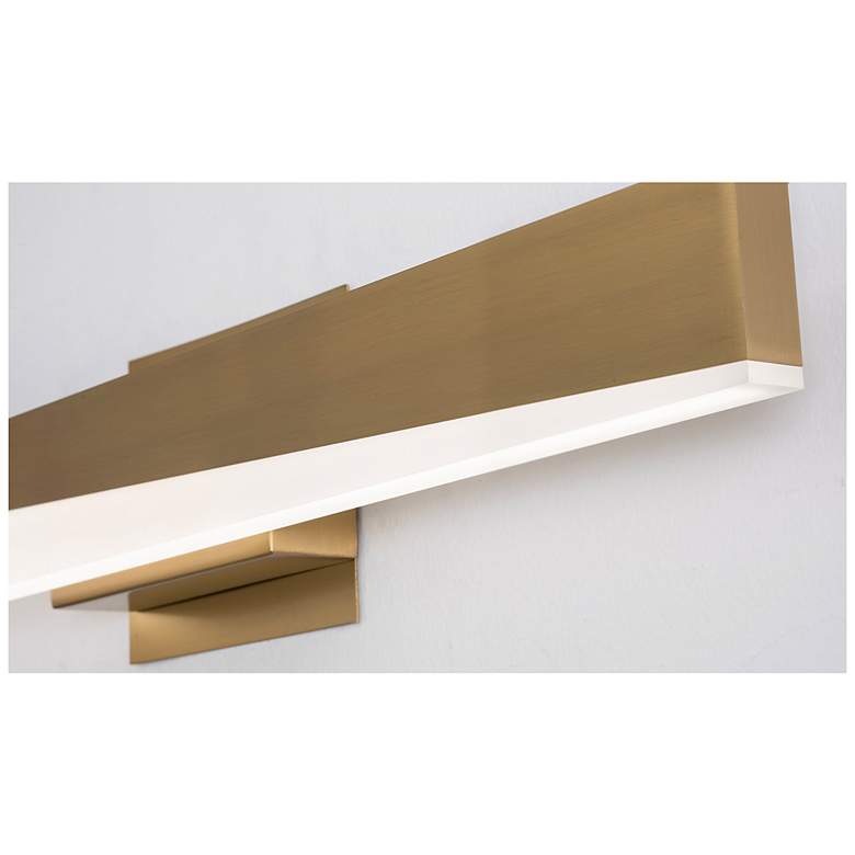 Image 3 Slant 3" Wide Light Antique Brass LED Vanity Light more views